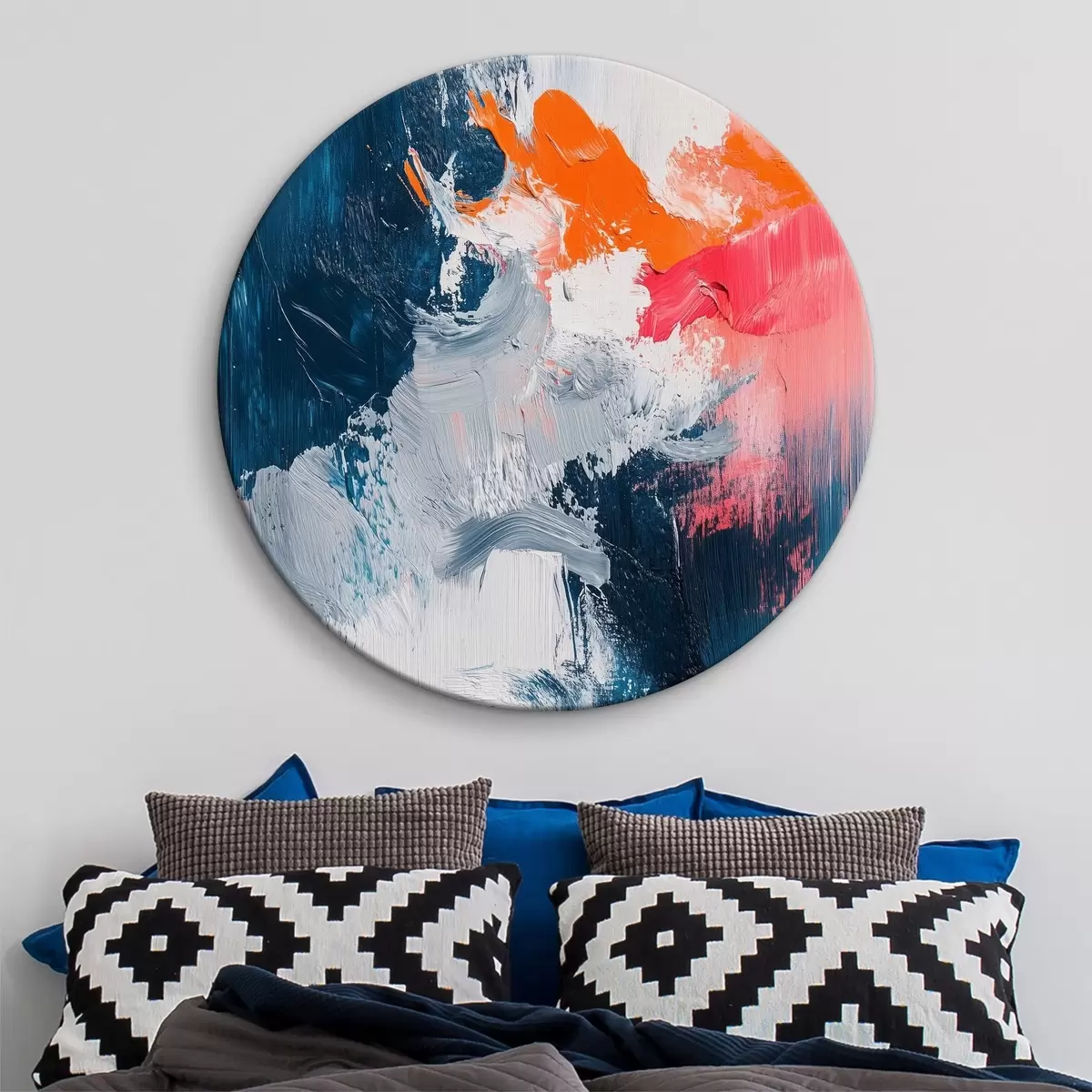 Ronde schilderijen Kleurrijk abstract olieverfschilderij r40652