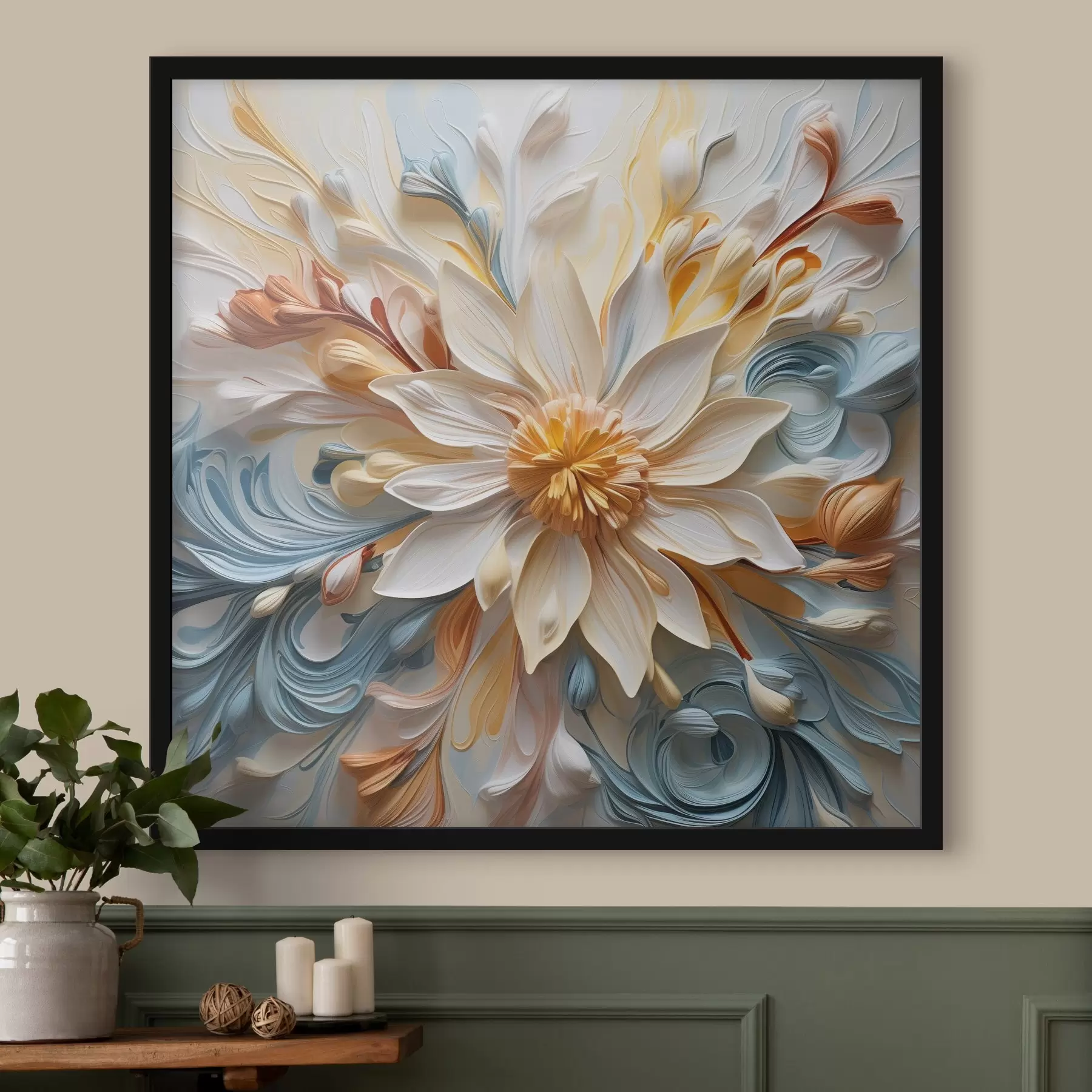 Fotobehang Bloemenabstractie, imitatiemodellering f42188