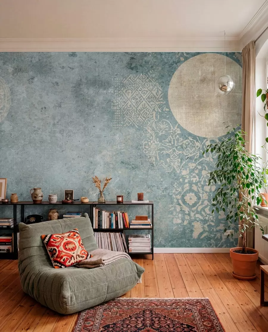 Fotobehang Okerkleurige banen w08627
