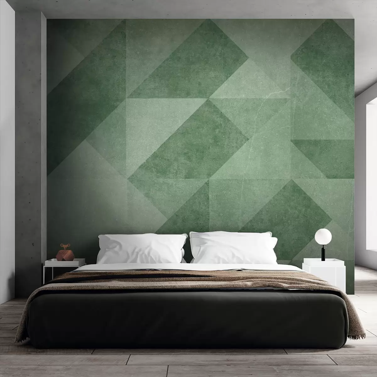 Fotobehang Geometrische patronen in rustgevende groene tinten u97654v2