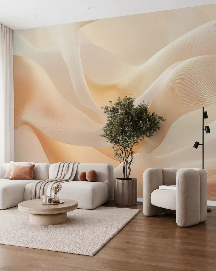 Fotobehang Zijdeplooien in honinglicht w02765