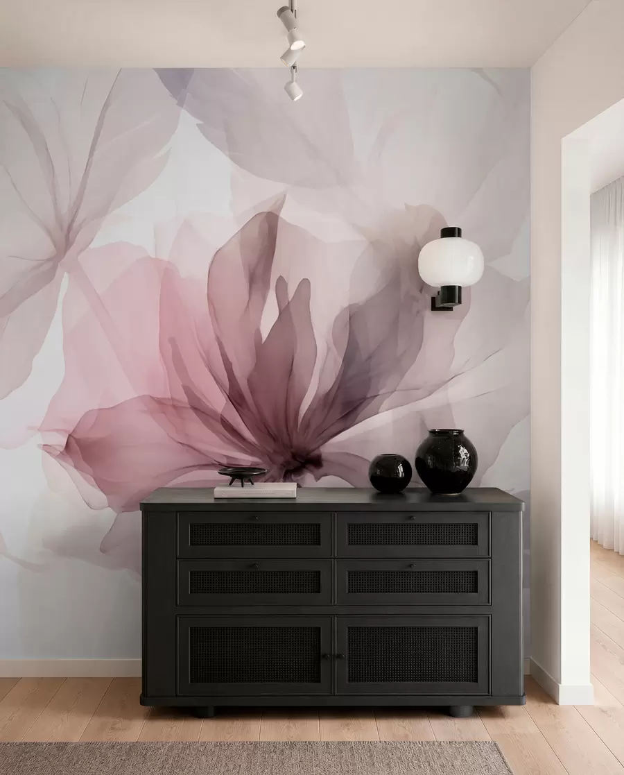 Fotobehang Efemere bloemen in delicate pastelkleuren w02755