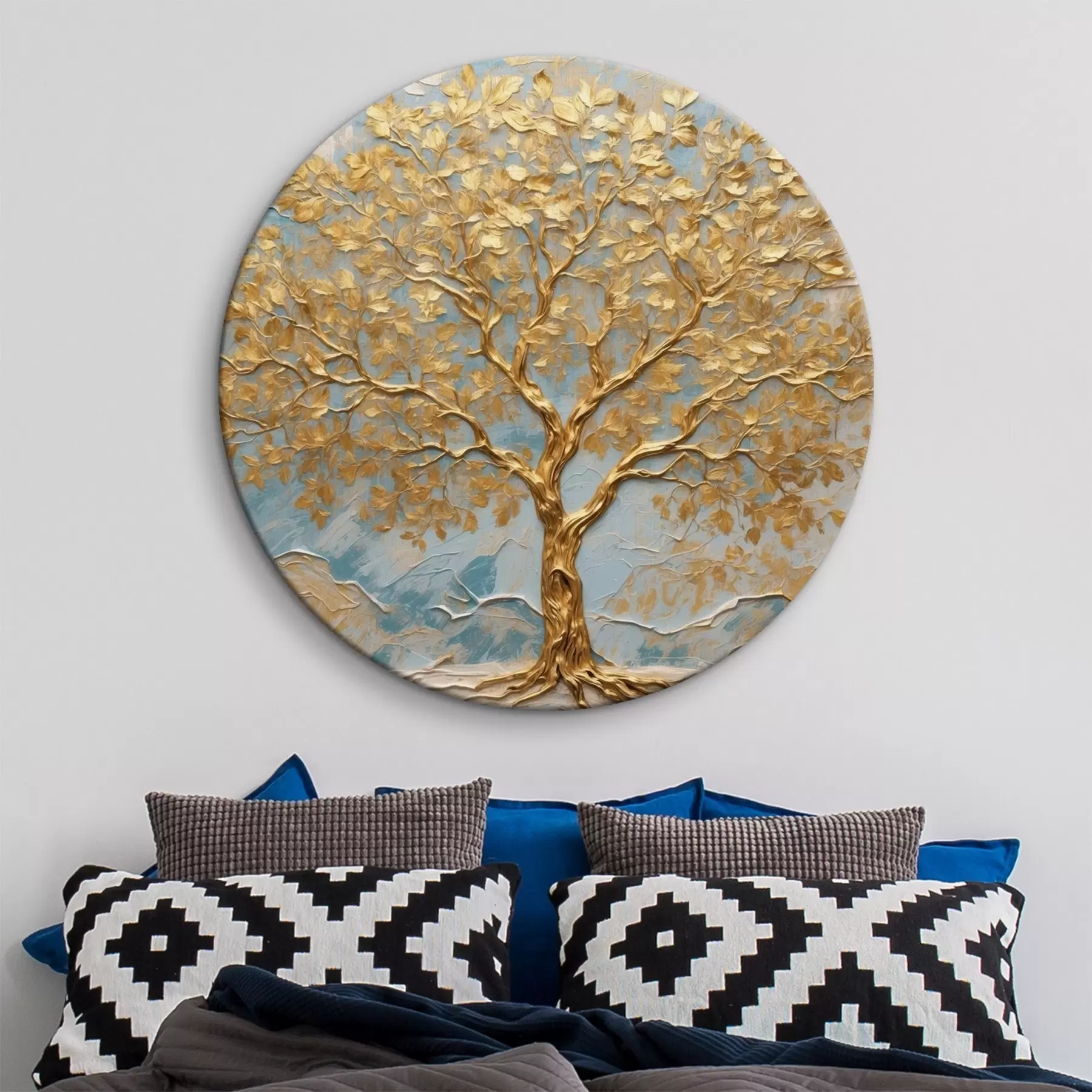  Schilderijen Gele boom op blauw-witte achtergrond r42266