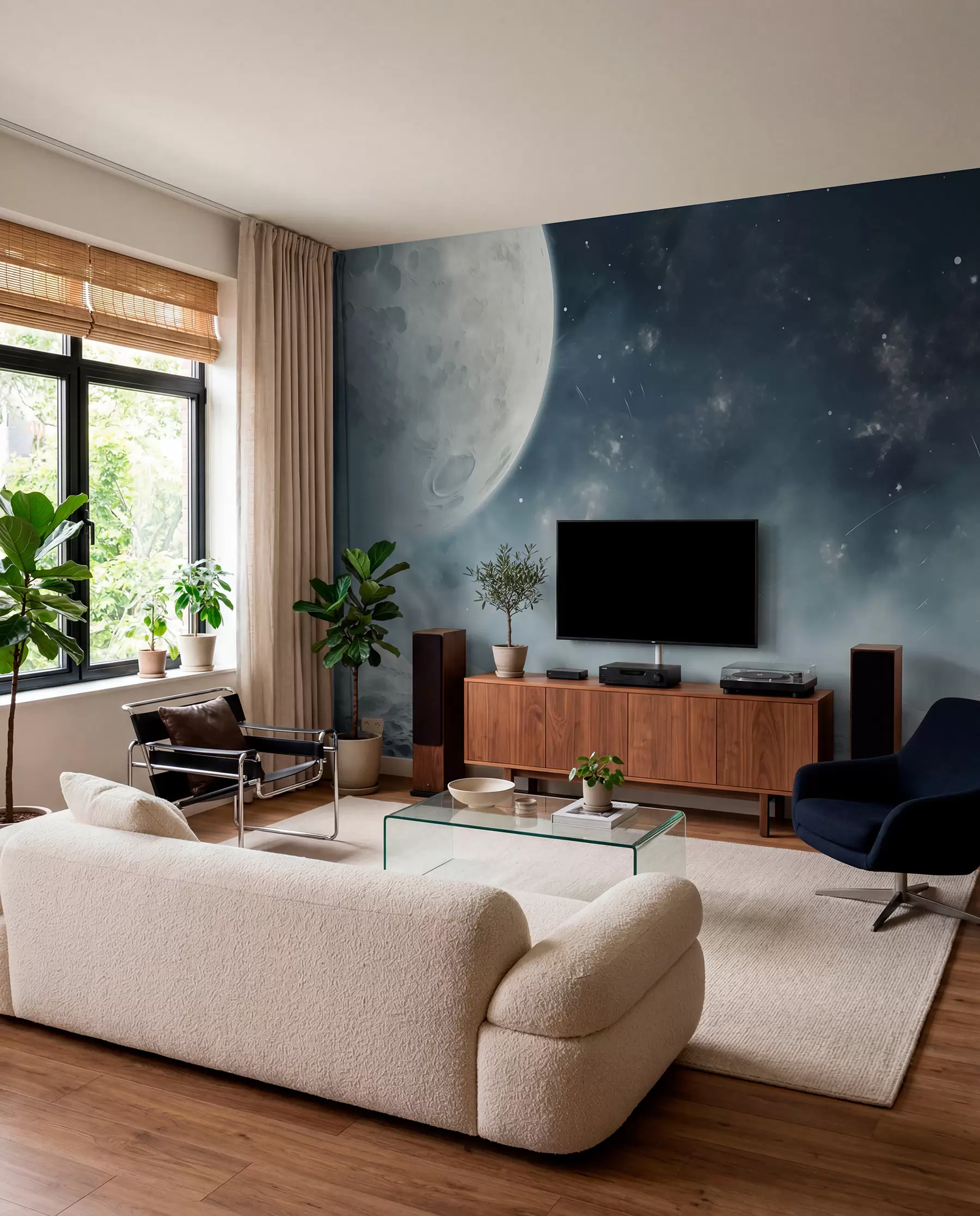 Fotobehang Maan boven stille kraters w02797