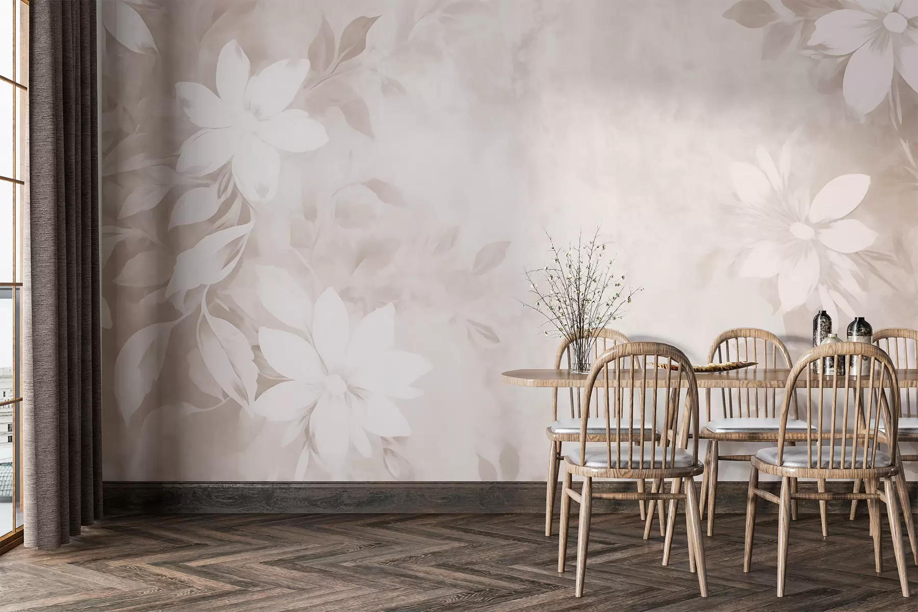 Fotobehang Florale delicate achtergrond w02815