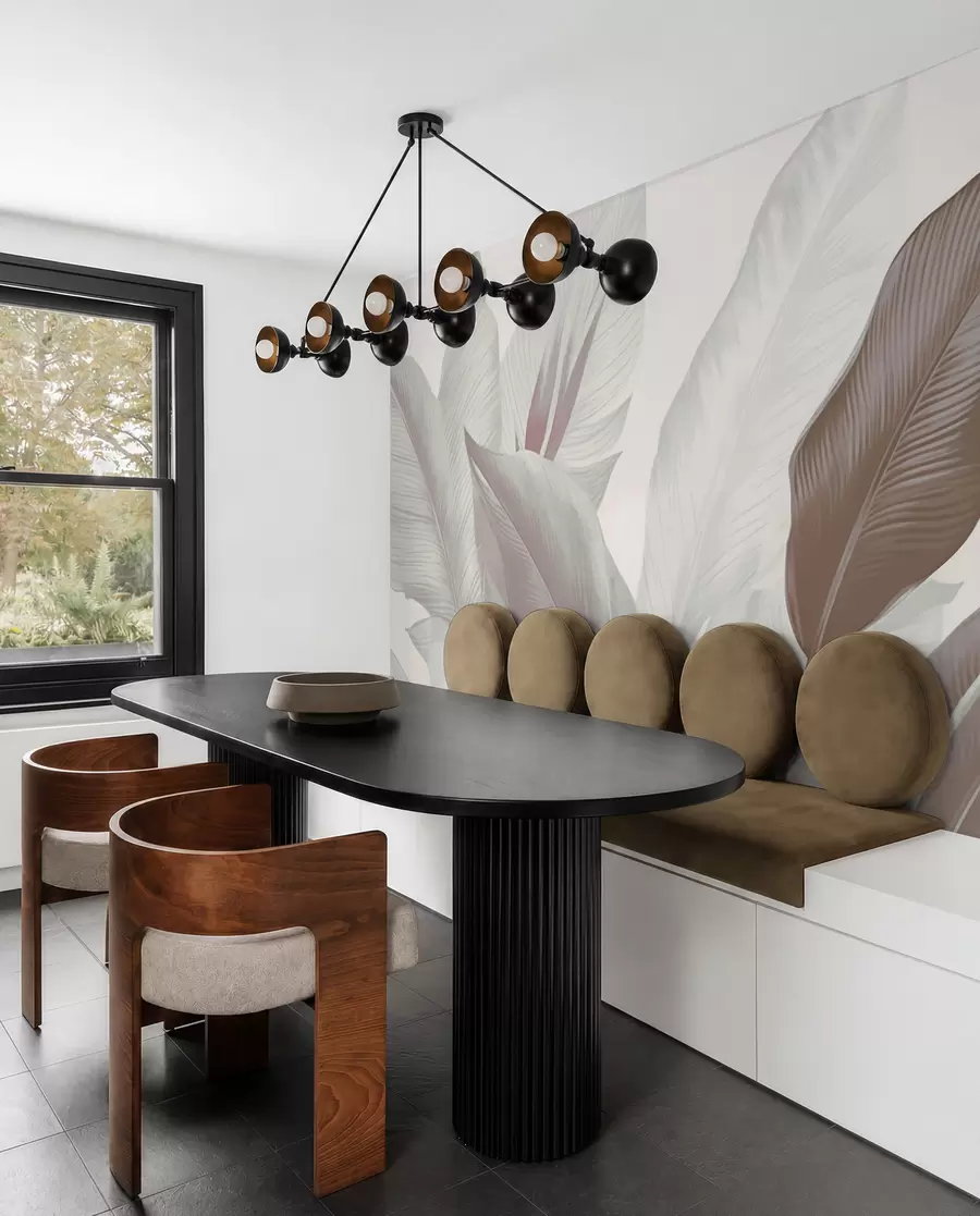 Fotobehang Bladlagen in taupe w02854v1