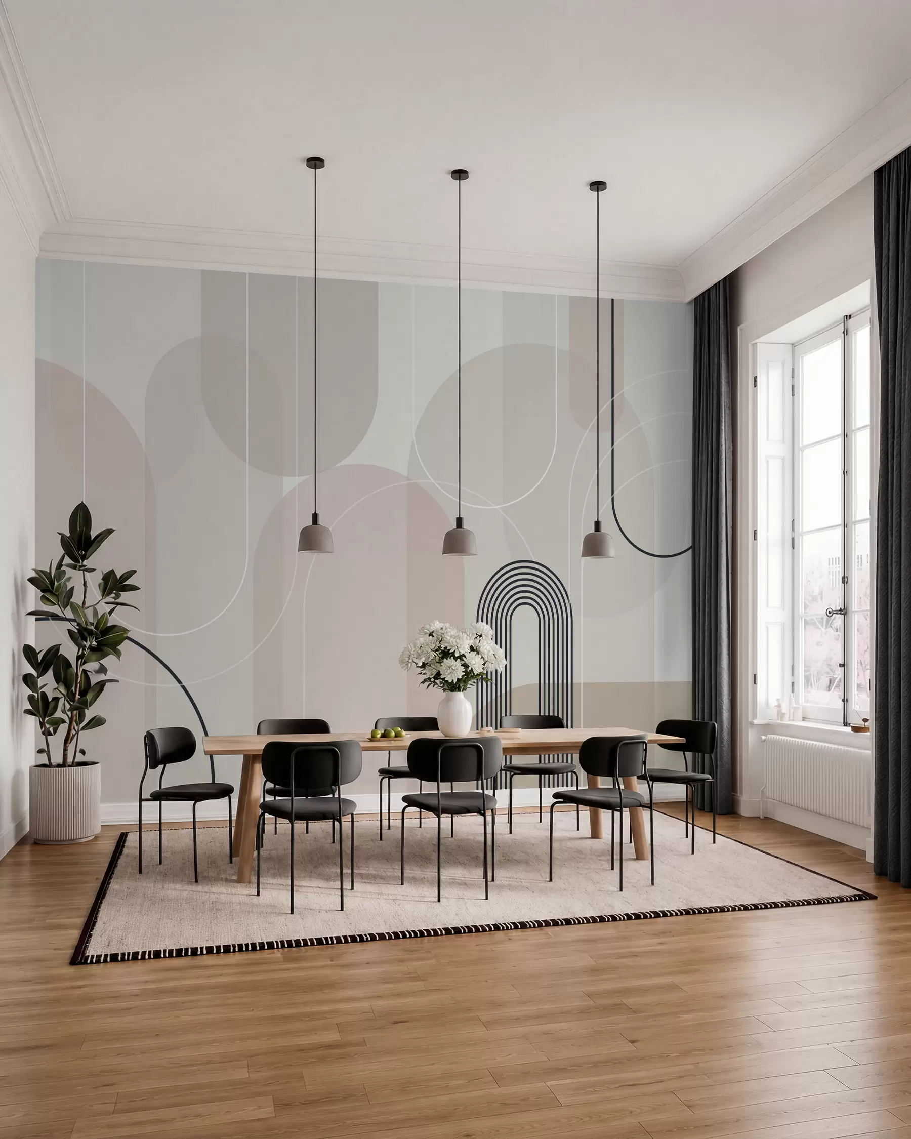 Fotobehang Stijlvolle minimalistische bogen w02826