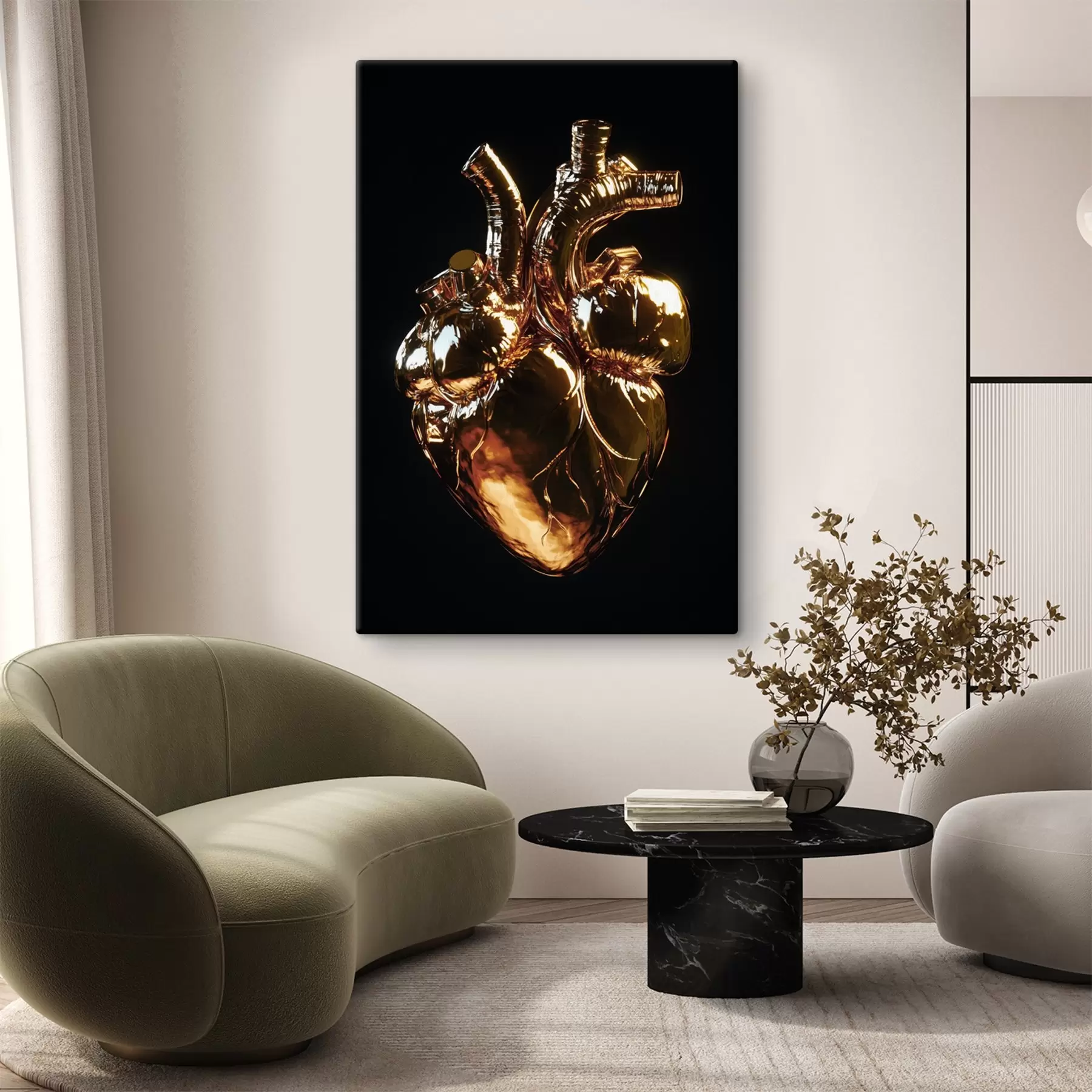 Fotobehang Anatomisch hart met een heldere warme glans s42610