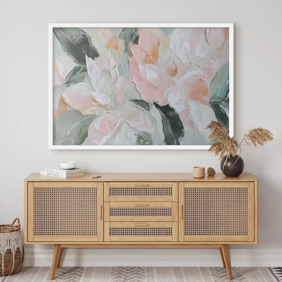 Fotobehang Abstracte bloemen in de stijl van olieverfschilderijen f42601