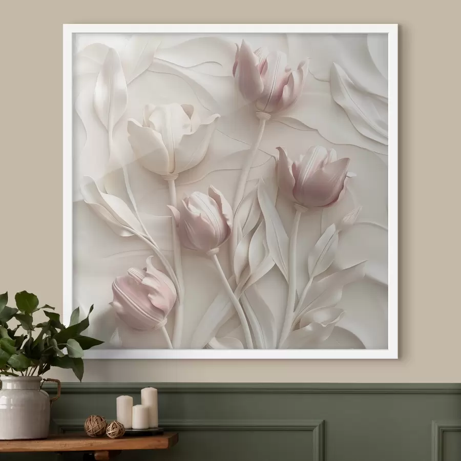 Fotobehang Volumetrische delicate bloemen f42613