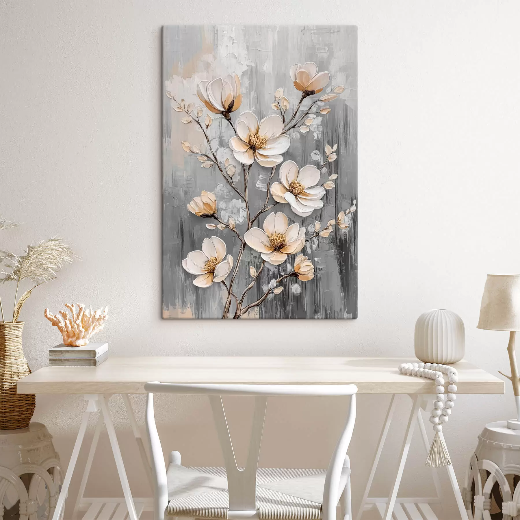 Fotobehang Abstracte tak met bloemen s42555