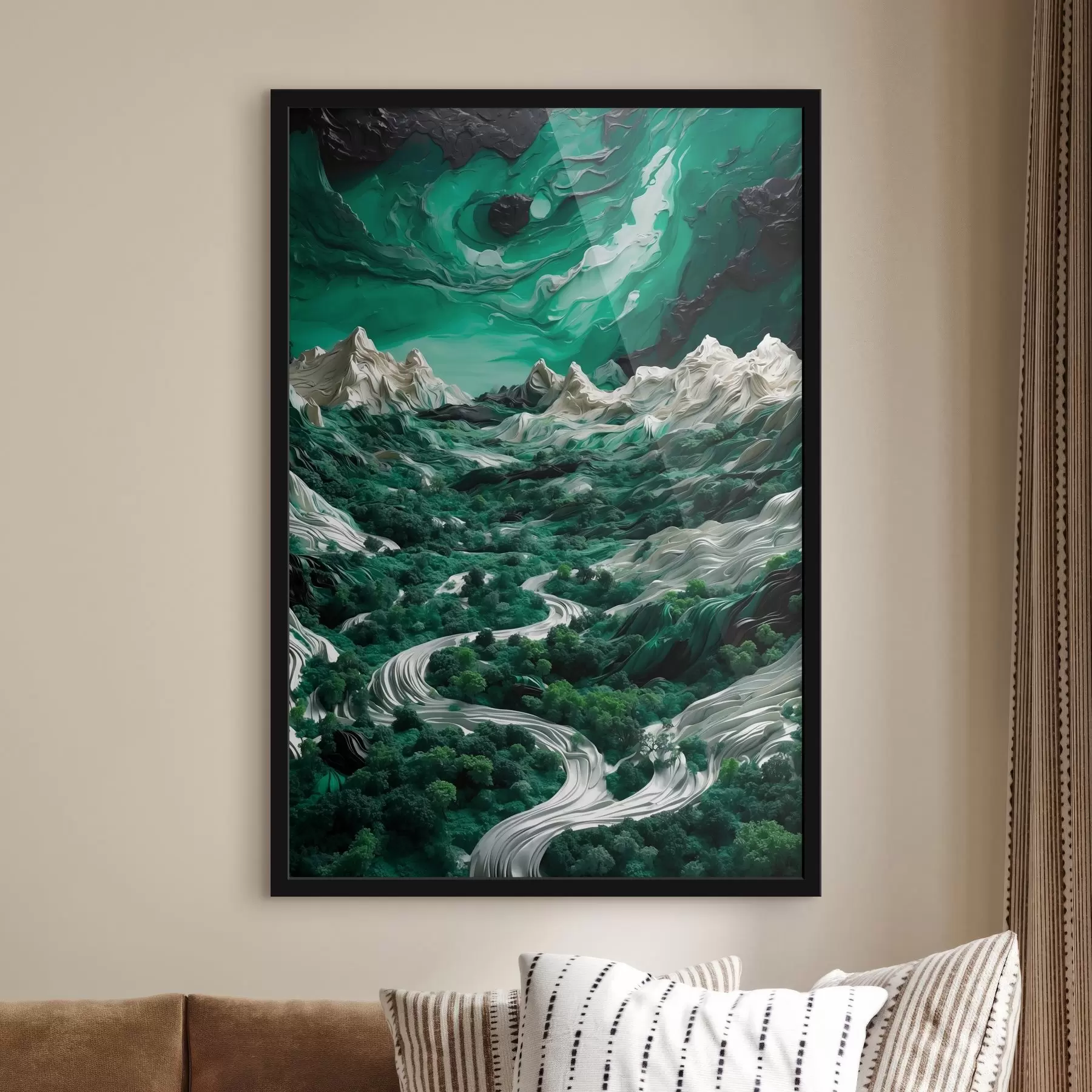 Fotobehang Abstact bergen en bos f42512