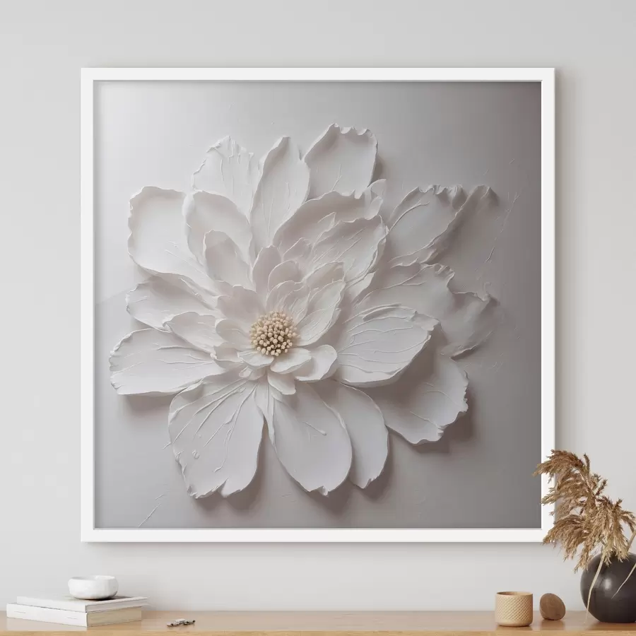Fotobehang Eén ivoorkleurige bloem f42517
