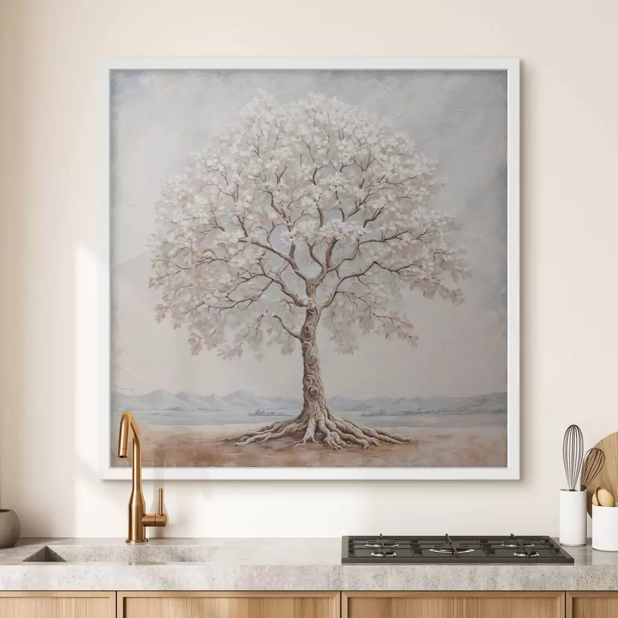 Fotobehang Boom in cartniaanse stijl met acrylverf f42548