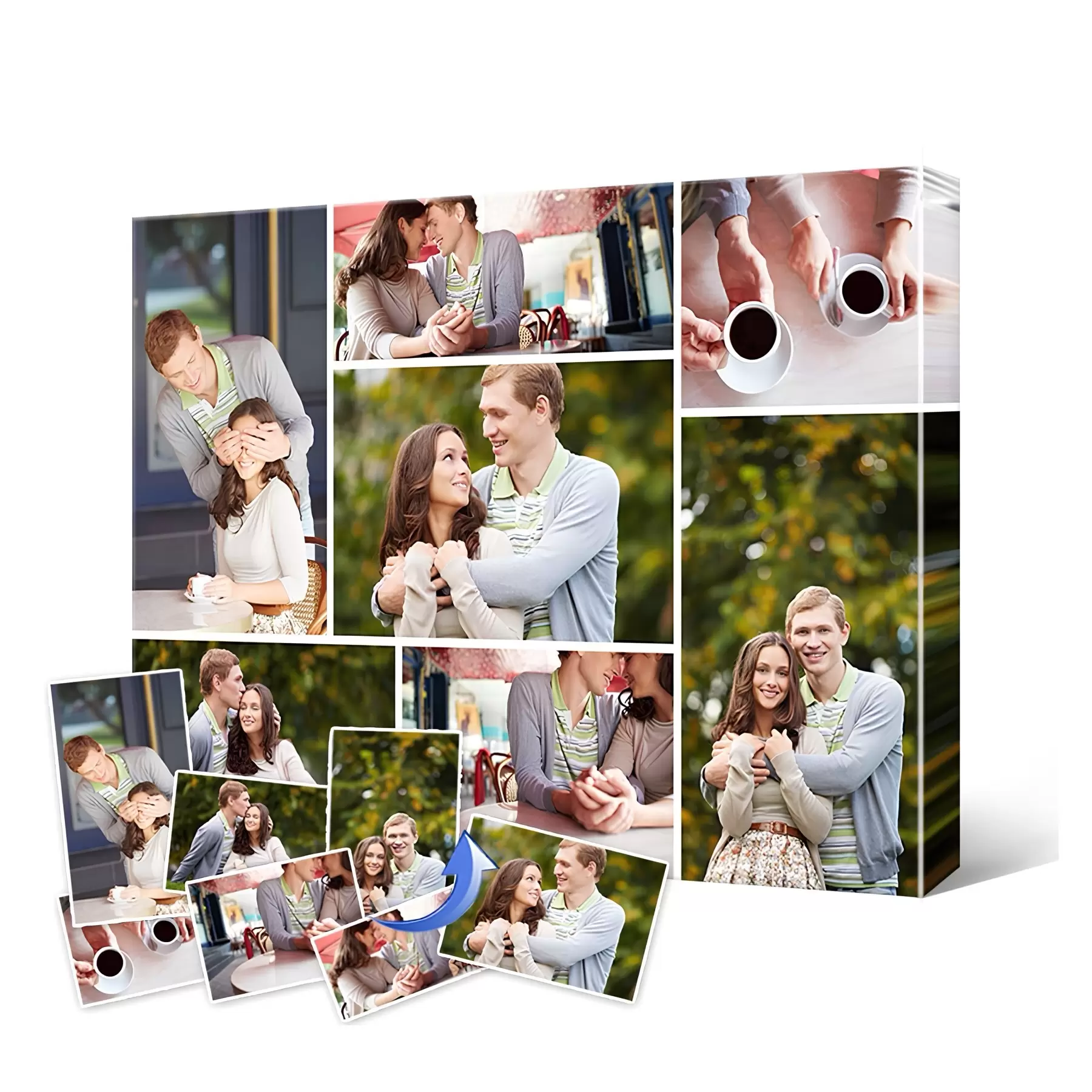  Schilderijen Afdrukken van fotocollage op canvas op maat s42667