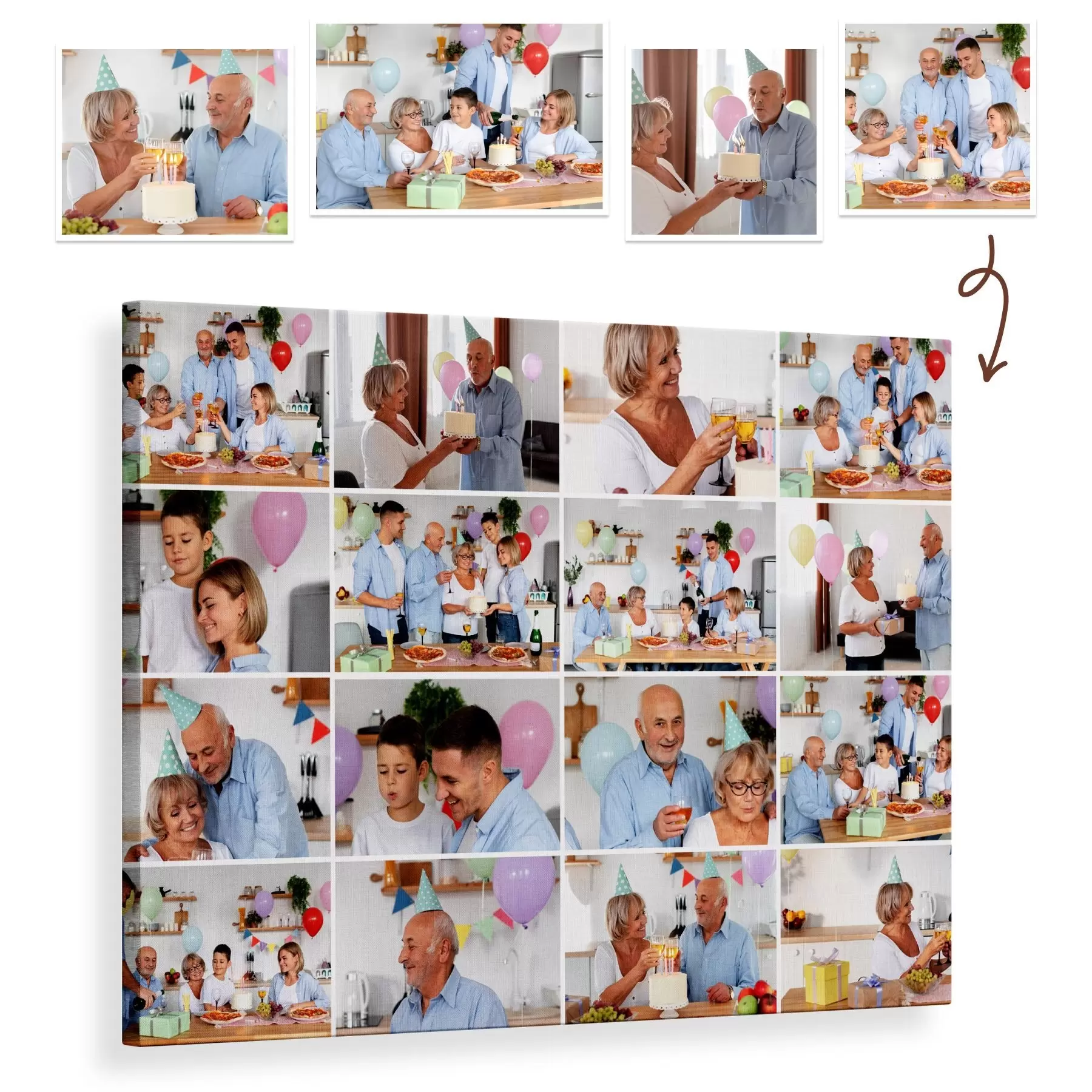  Schilderijen Fotocollage op canvas als jubileumgeschenk s42698