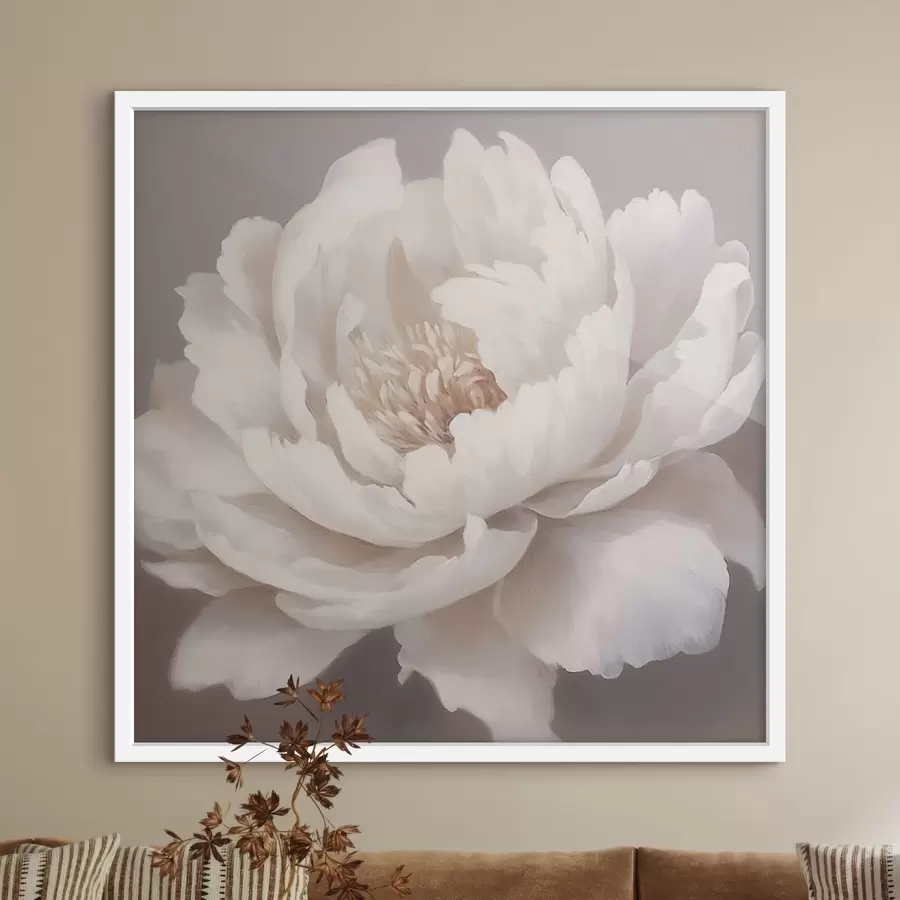 Fotobehang Grote witte pioen f42637