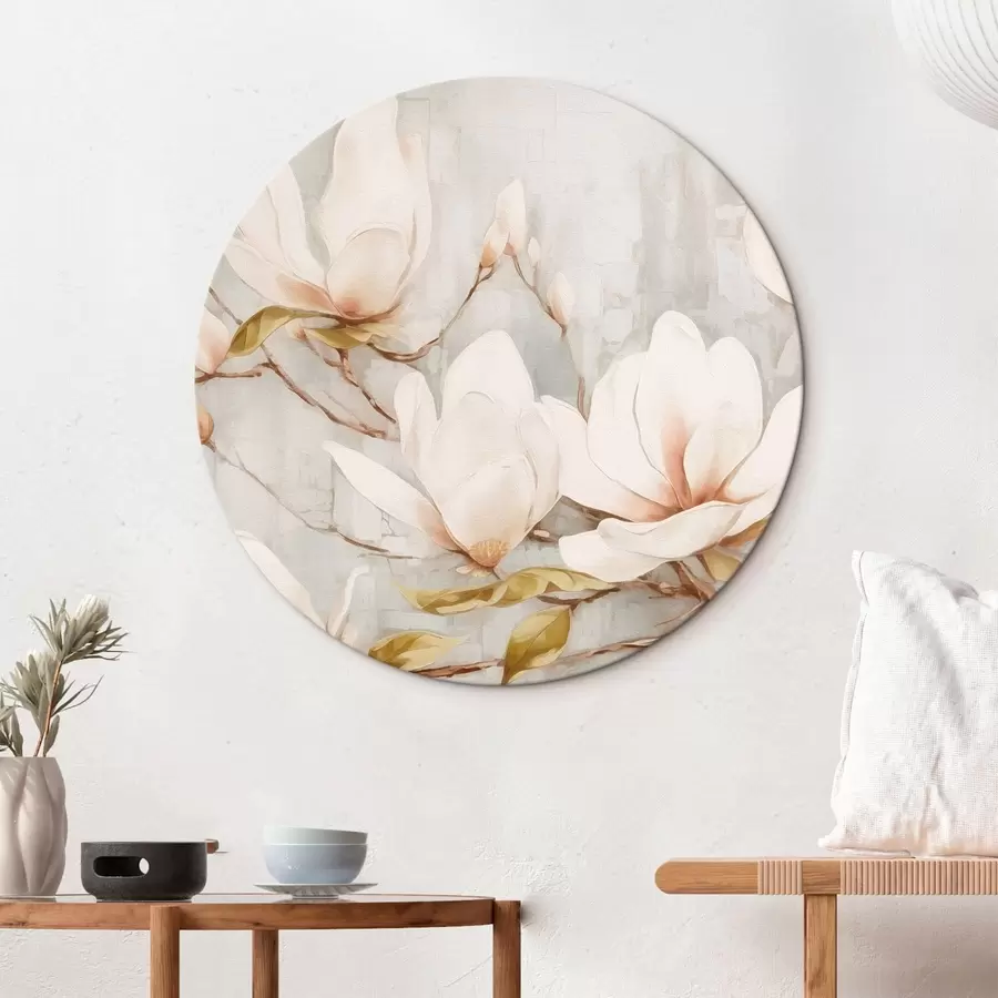  Schilderijen Tak met magnolia bloemen trend r42632