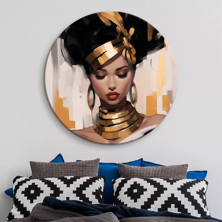 Fotobehang Portret van een vrouw met moderne etnische stijl r42648