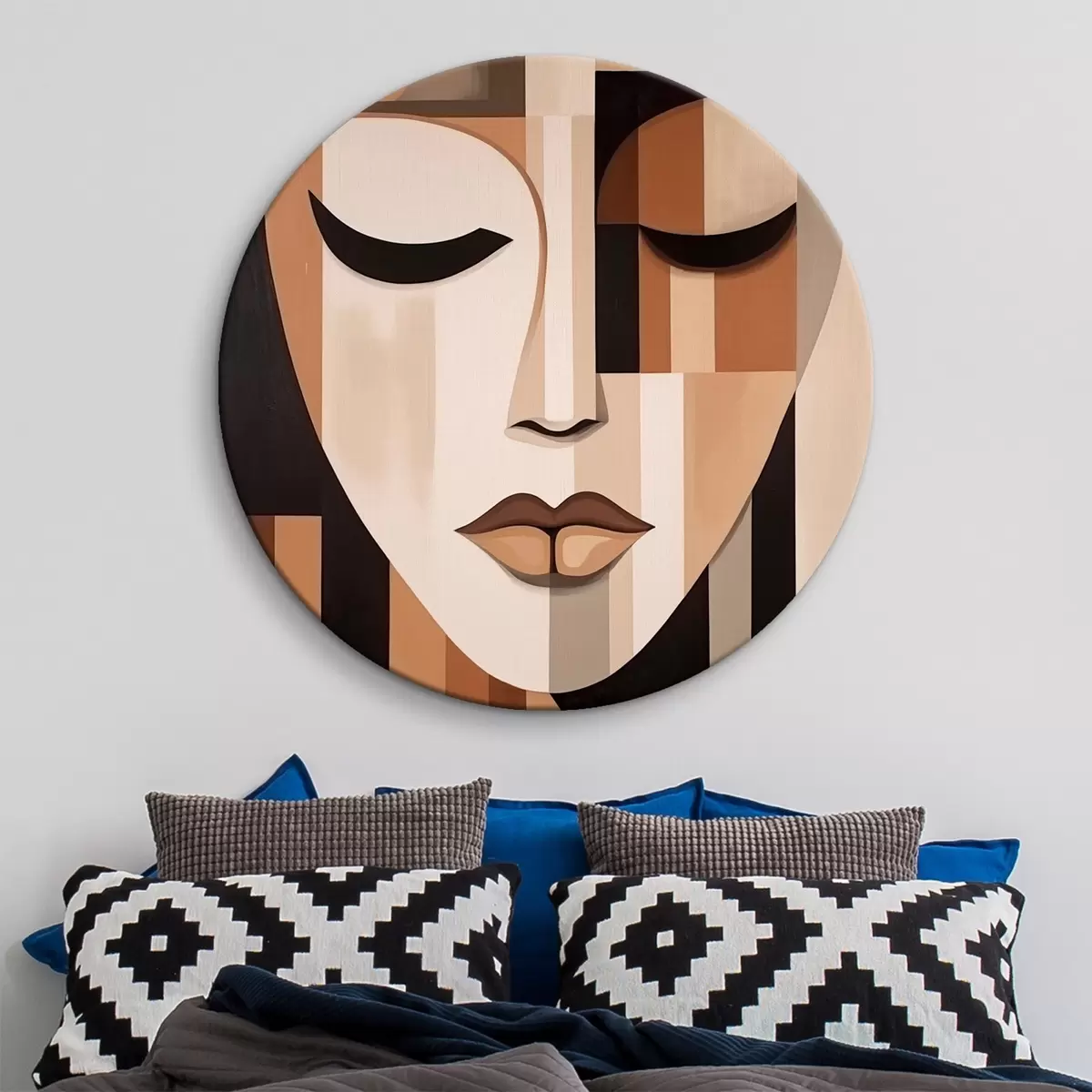 Ronde schilderijen Geometrisch portret r42657