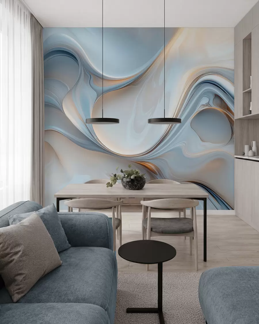 Fotobehang Behang in de stijl van vloeibare textuur w02909