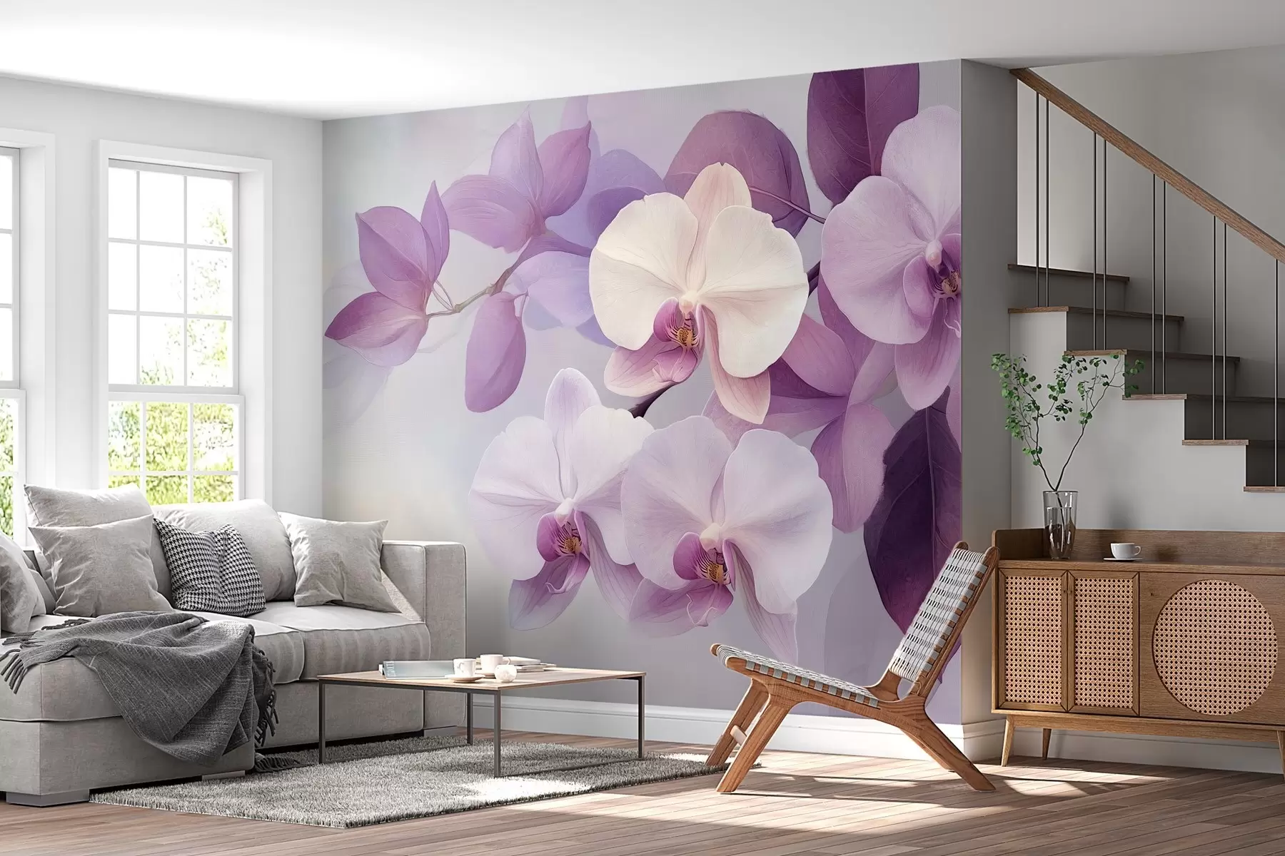 Fotobehang Compositie met archieven in paarse tinten w02910
