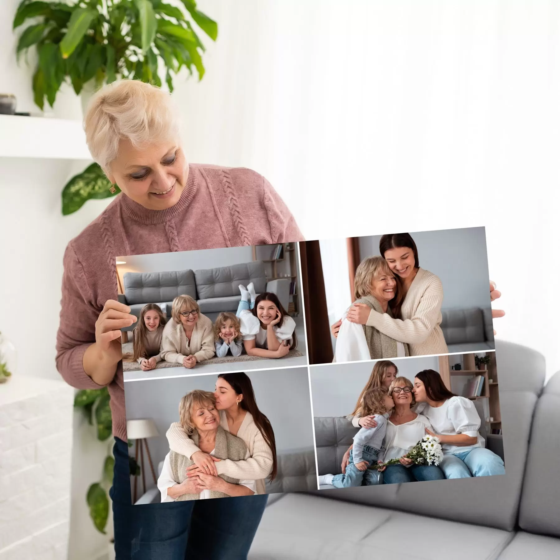  Schilderijen Afdrukken van fotocollage op canvas op maat s42805