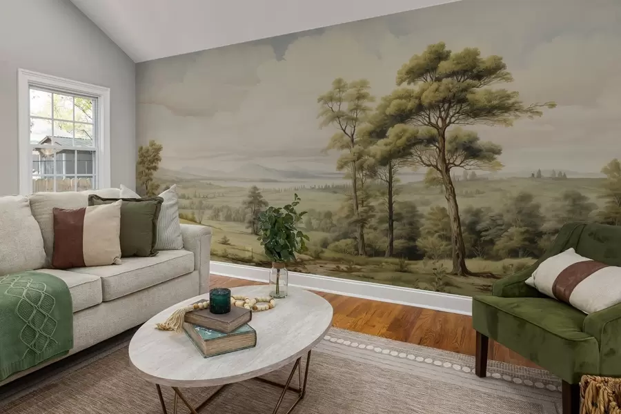 Fotobehang Modern aquarel landschap w02978