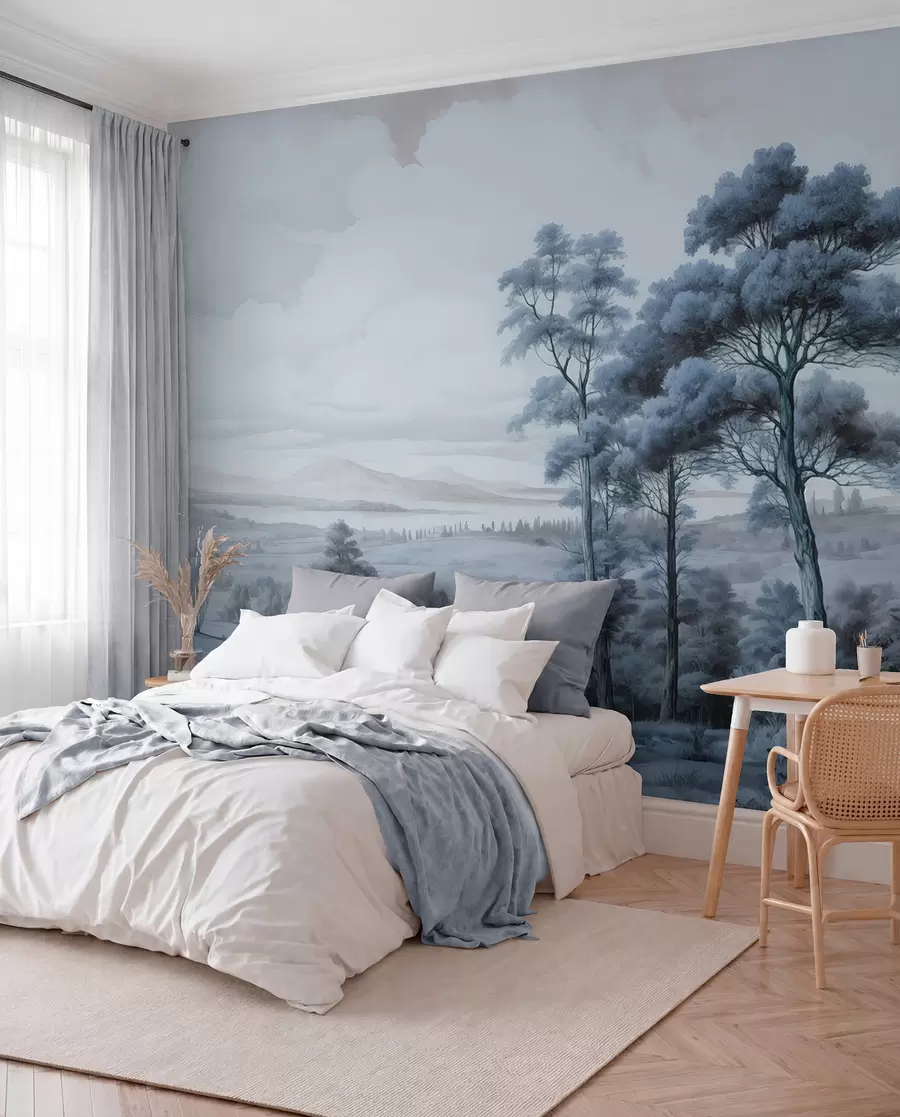 Fotobehang Modern aquarel landschap w02978v1