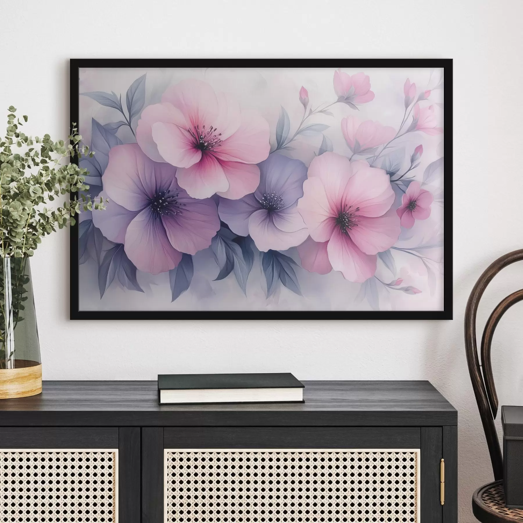Fotobehang Delicate roze en paarse bloemen f42851