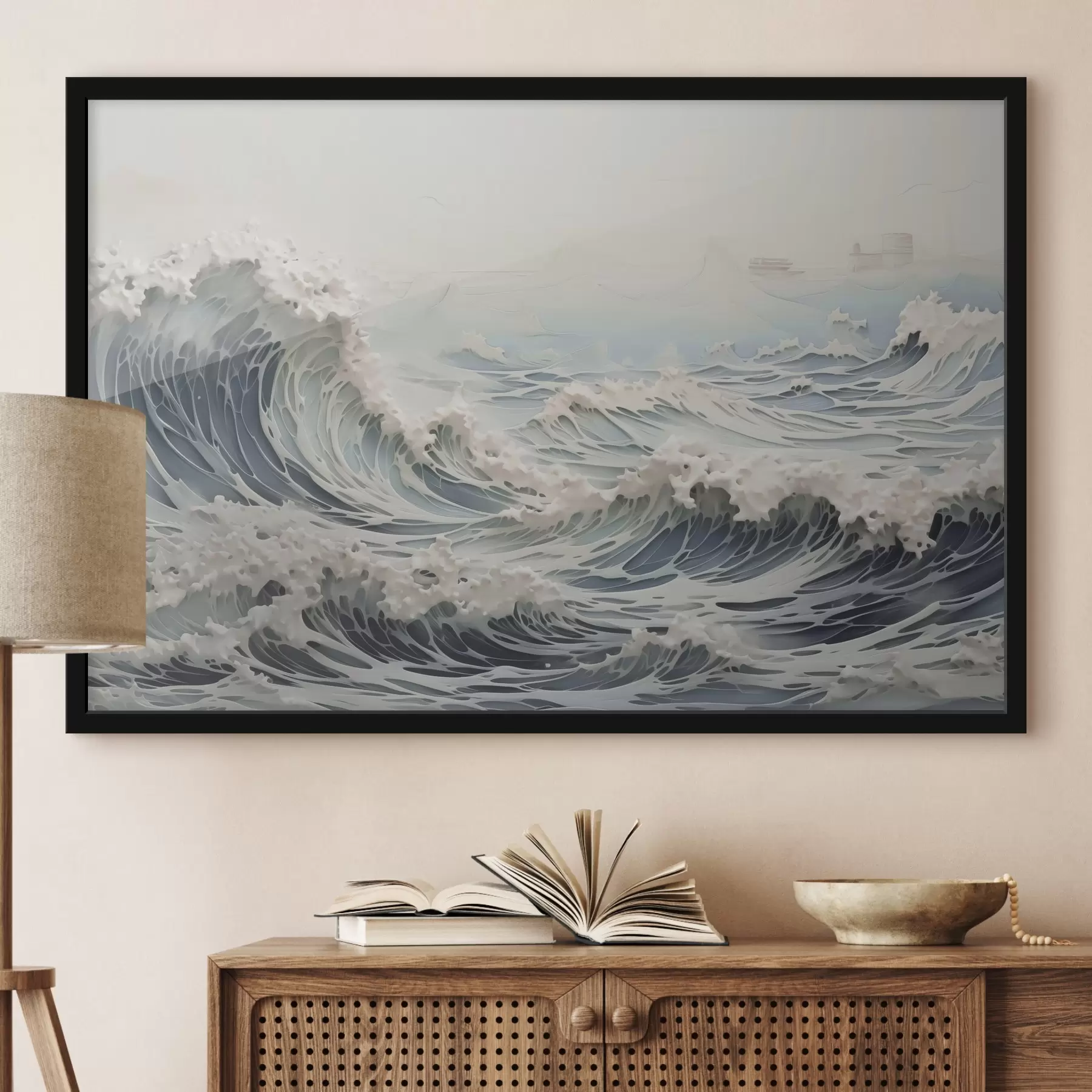 Fotobehang Golven imitatieschilderij f42832