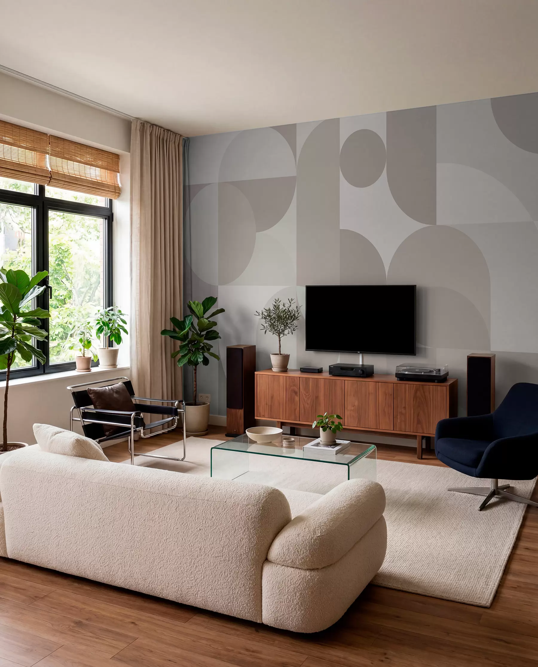 Fotobehang Ritme van ronde vormen w03058