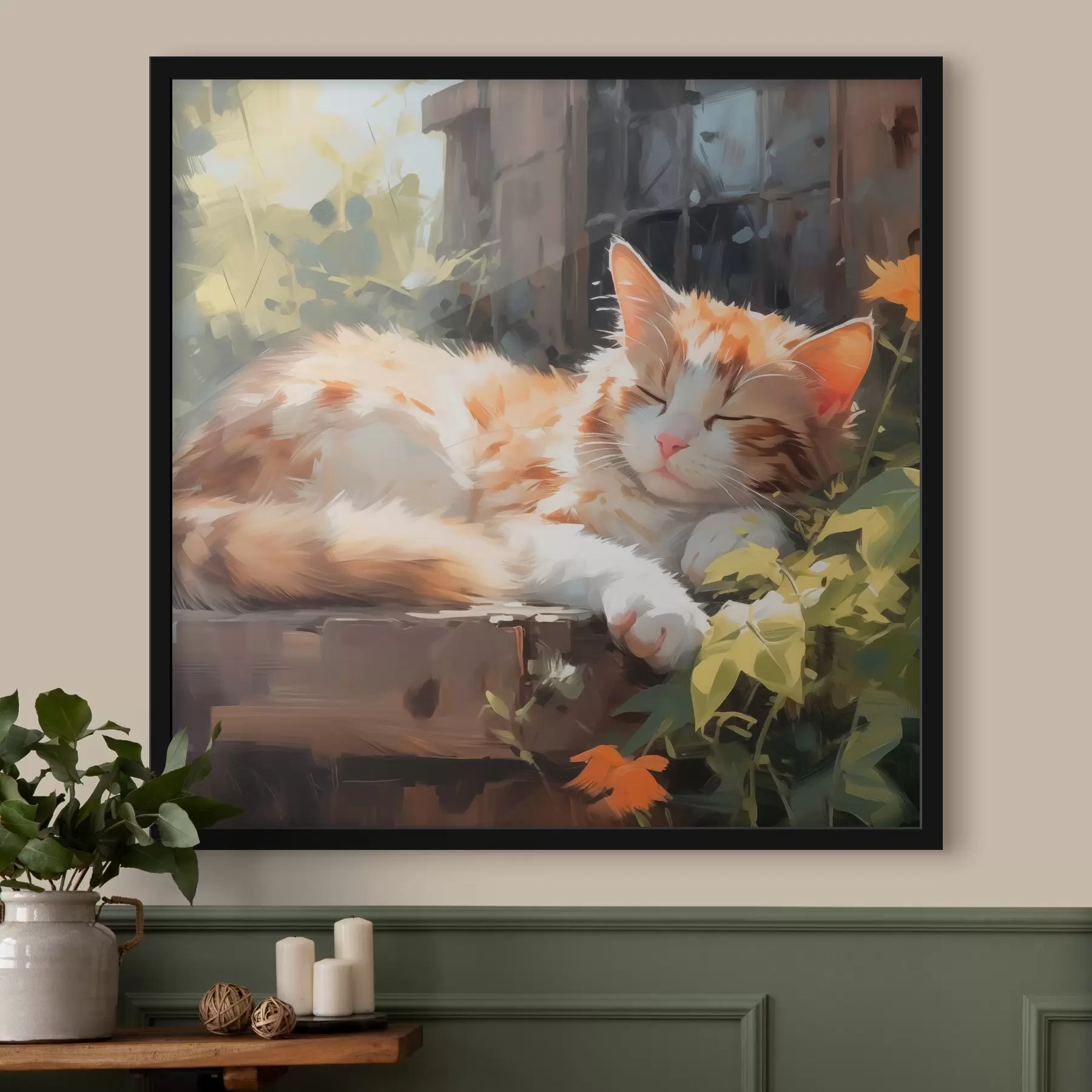 Fotobehang Slapende kat f42900