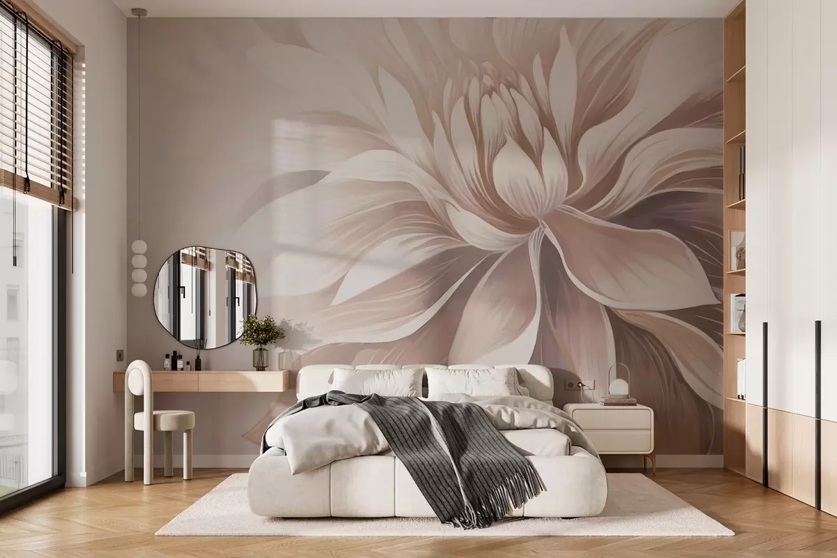 Fotobehang Hippe pastel bloem in lichte mist w03128v1
