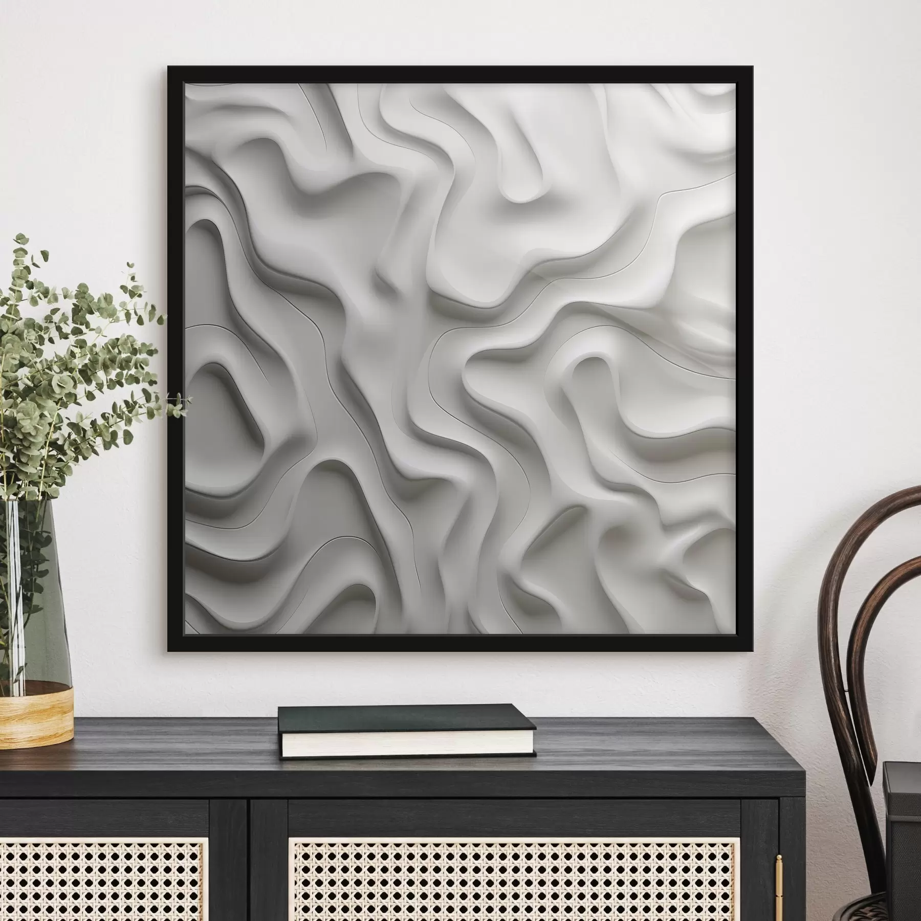 Fotobehang Witte abstracte golven f42891