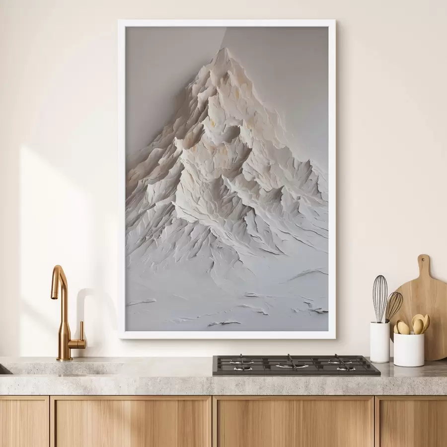Fotobehang Sneeuwberg in olieverfschilderijstijl f42760