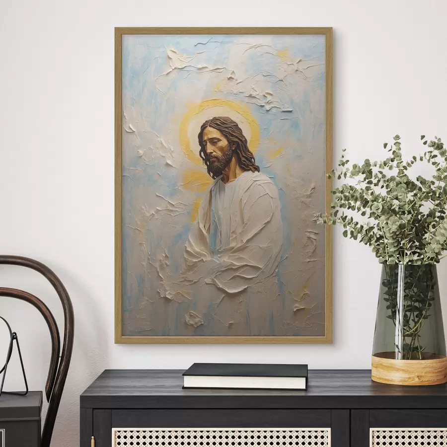 Fotobehang Jezus Christus in stijl olieverfschilderij f42768