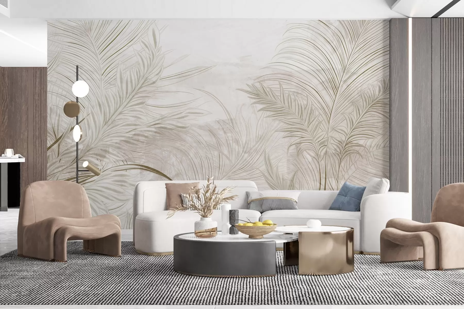 Fotobehang Stijlvolle grungebladeren w03207