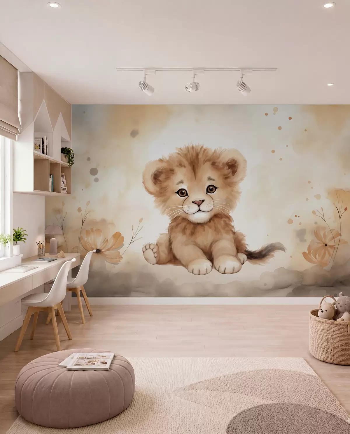Fotobehang Portret van een leeuwenwelp w08844