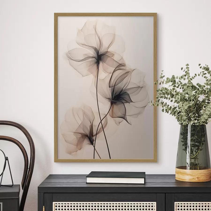 Fotobehang Trio doorschijnende bloemen f43015