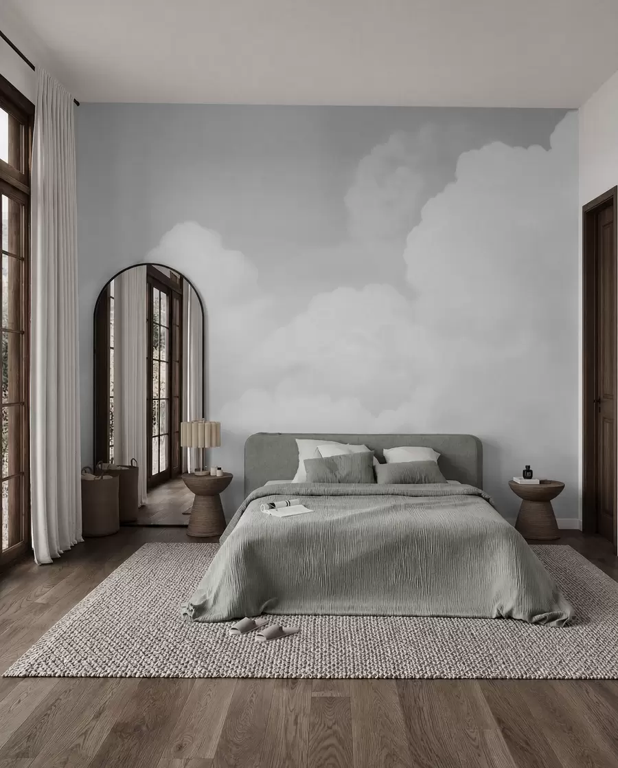 Fotobehang Wolken in zilvergrijs w03301v3