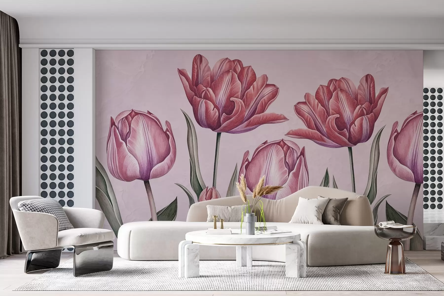 Fotobehang Grote roze tulpen w03329