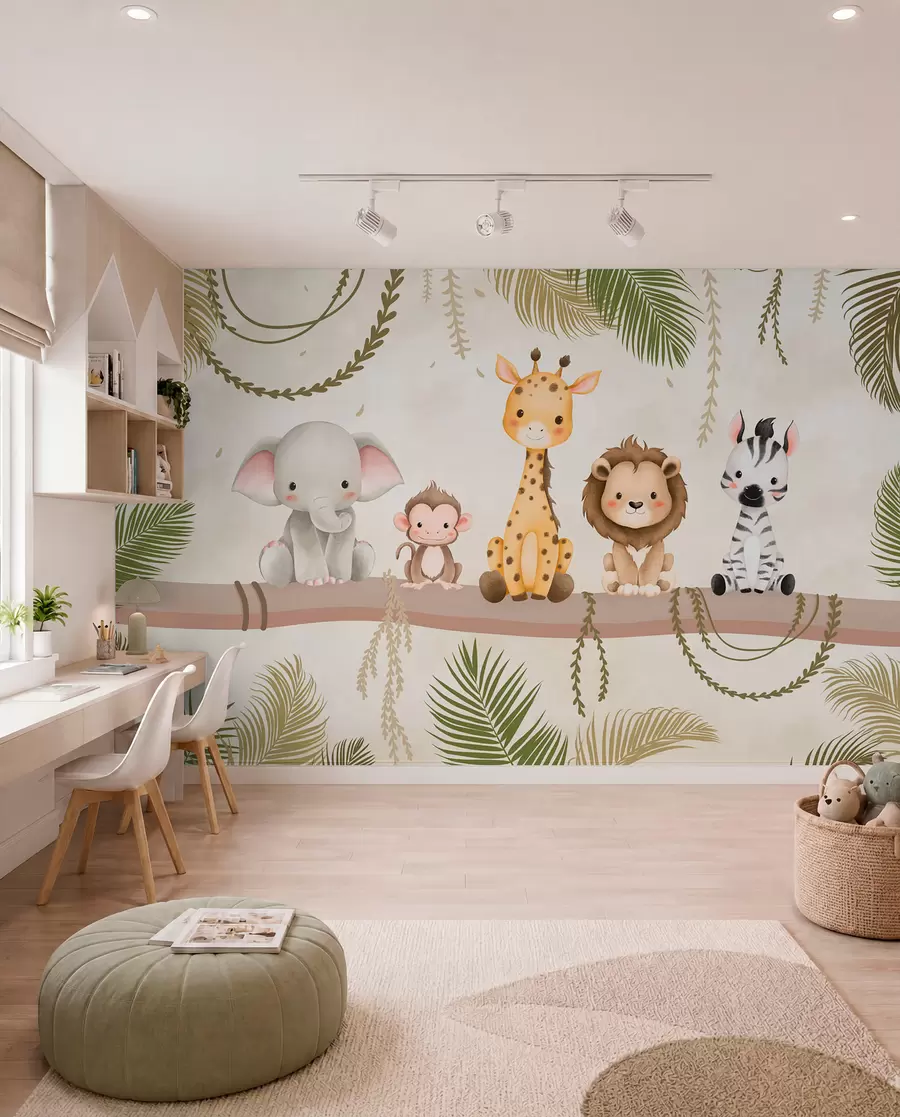 Fotobehang Kleine junglevrienden w03166