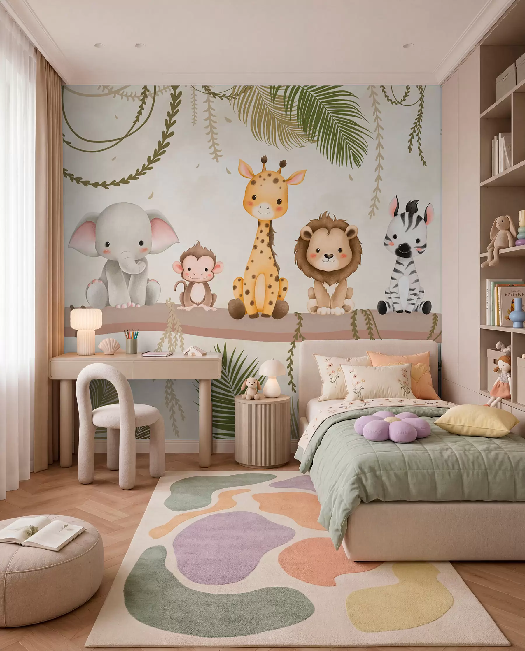 Fotobehang Kleine junglevrienden w03166