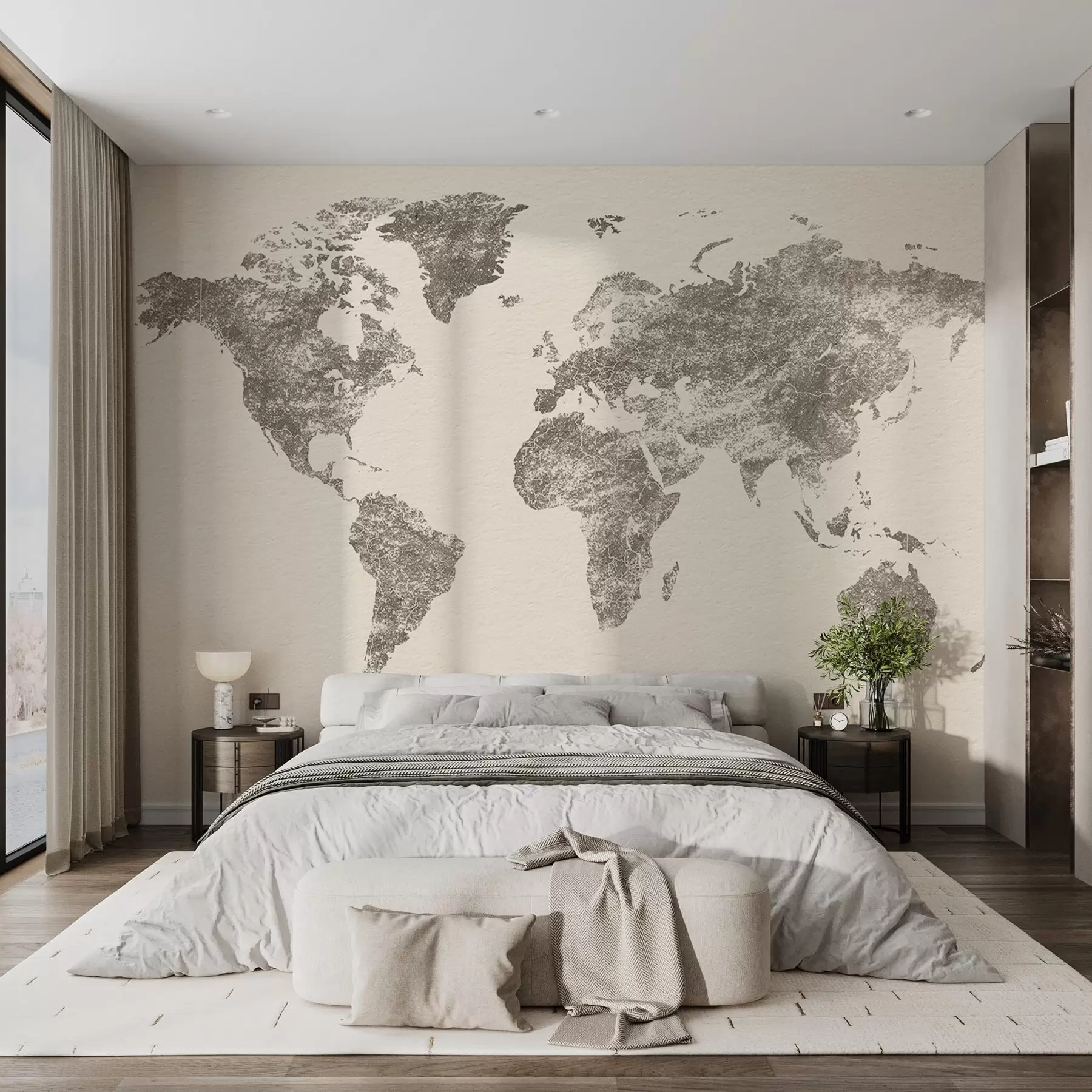 Fotobehang Textuurkaart van de wereld w03312v2