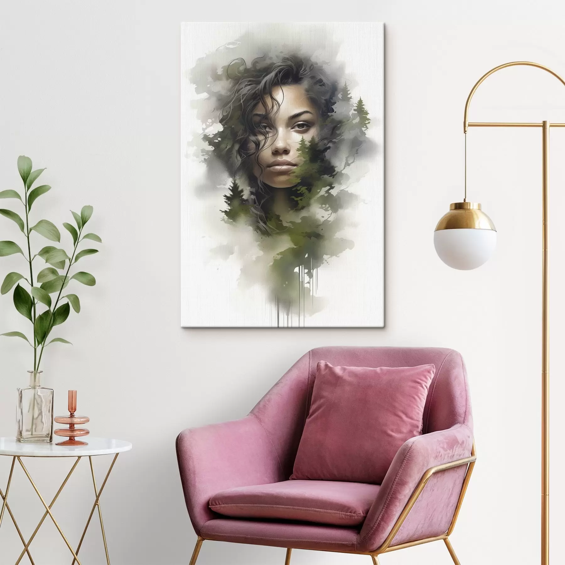  Schilderijen Mensen, abstract beeld van een bos s43259