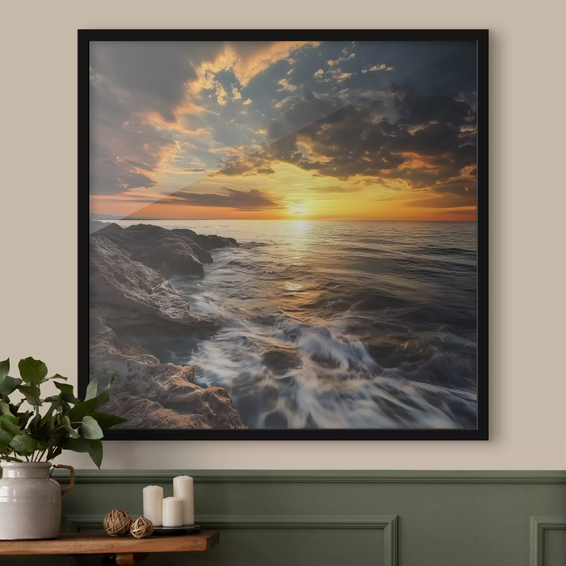  Schilderijen Zee bij zonsopgang f43309