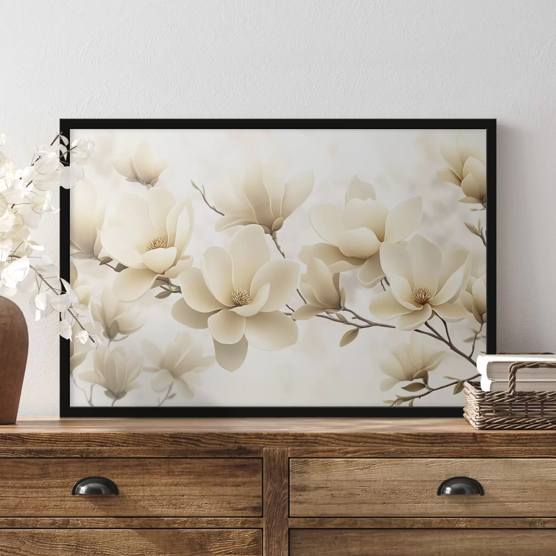 Fotobehang Witte magnolia tak f43311