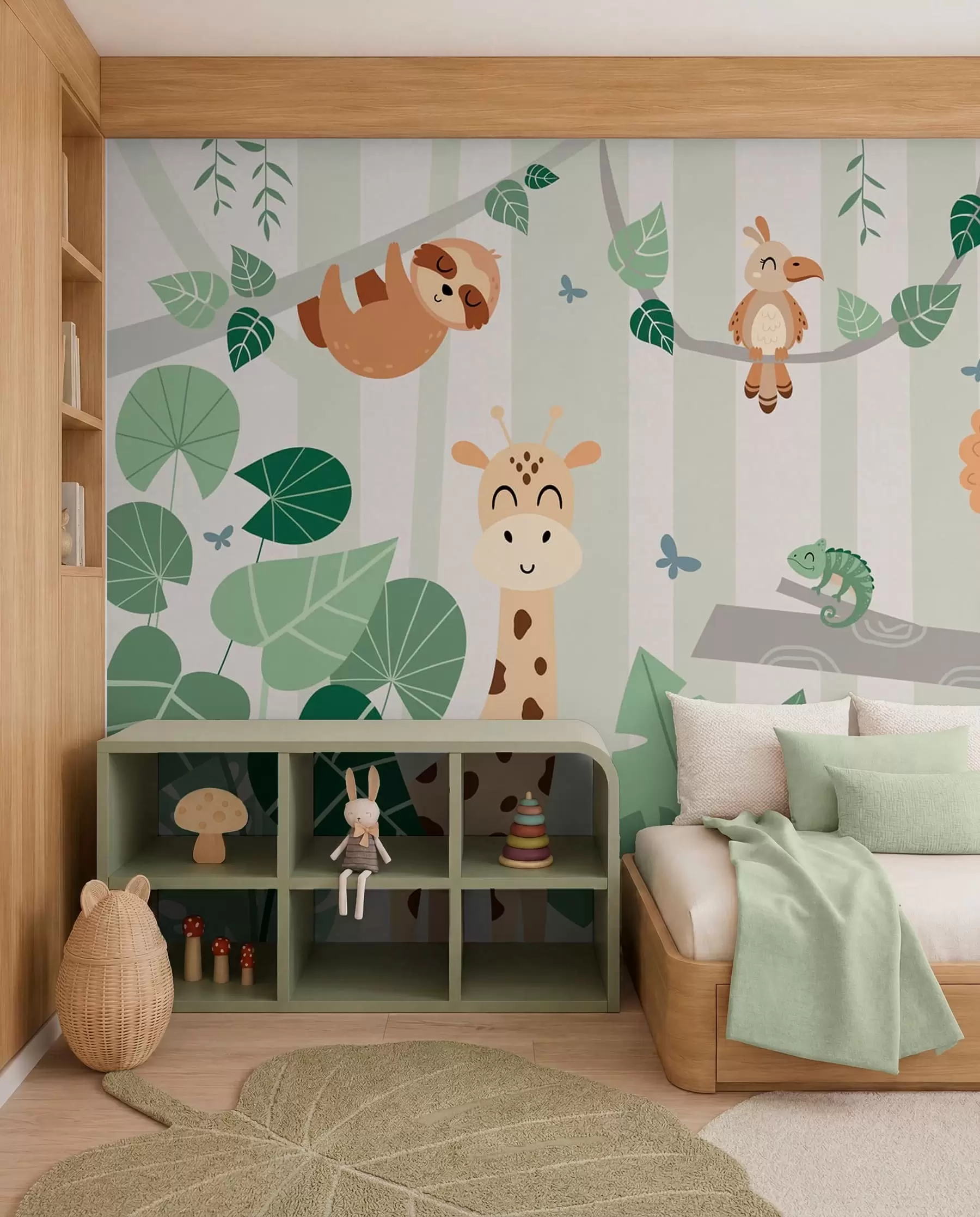 Fotobehang Safarivrienden in de bomen w03376v1