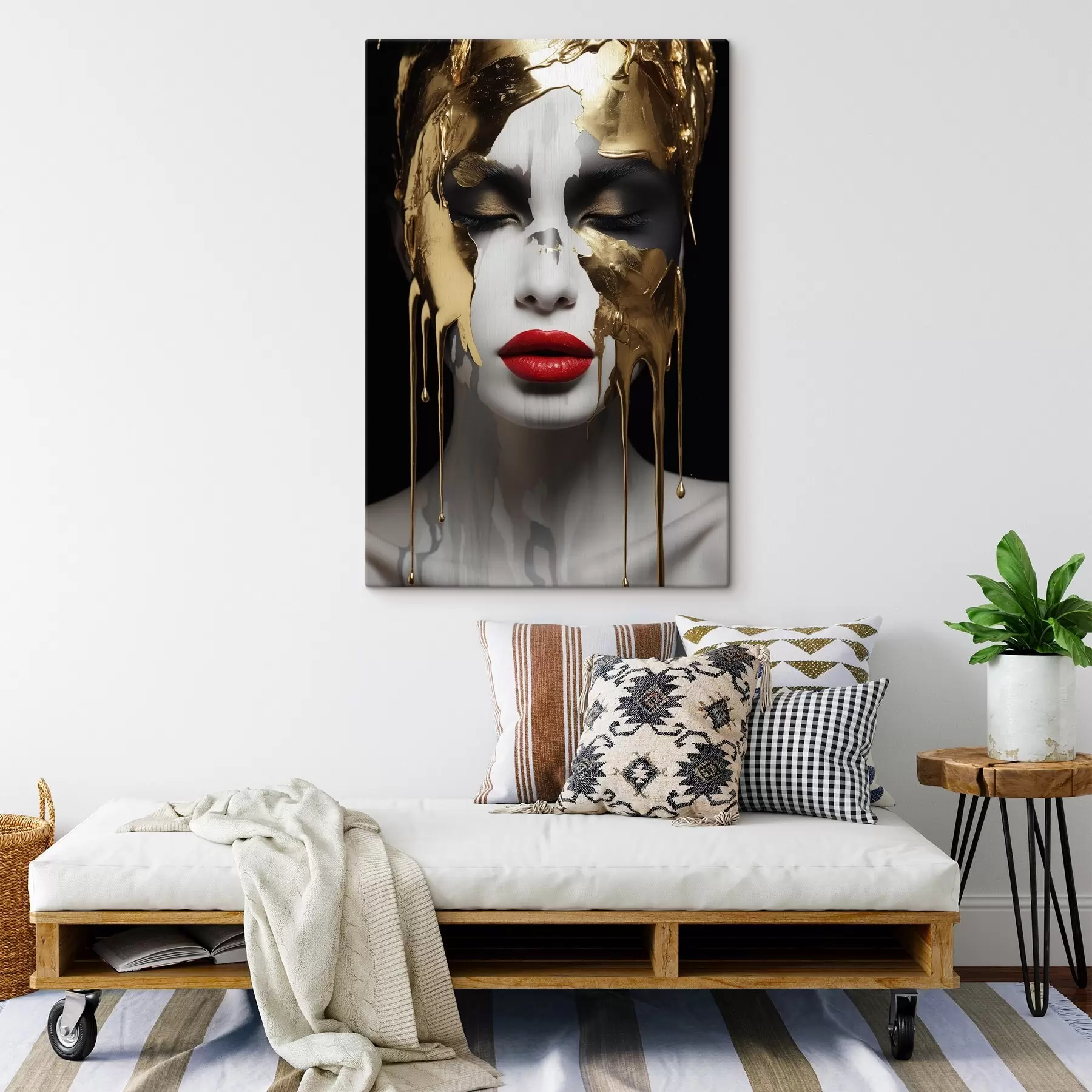  Schilderijen Mensen, meisje met rode lippen s43336